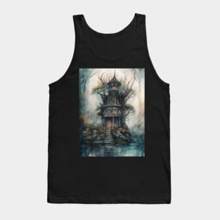 Gothic Futurism House in the Old Ancient Woods Tank Top